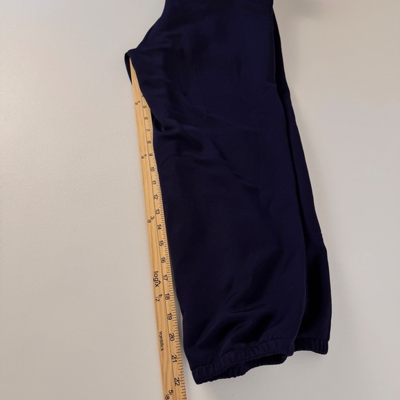 Mizuno Softball Belted Pant Women SZ L Navy Blue Elastic Bottom Reinforced Knee - Picture 9 of 16